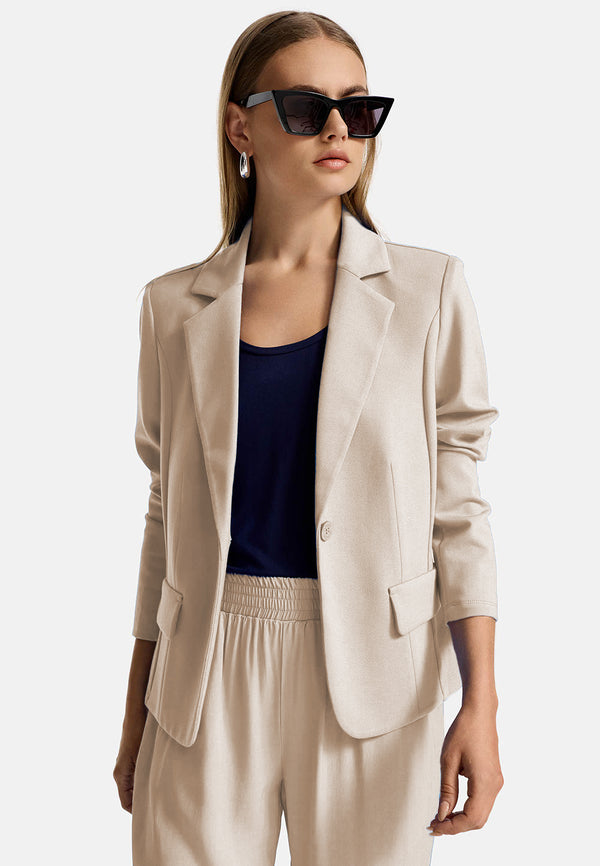 Blazer 1-Knopf in Heavy Jersey Topseller | Creme