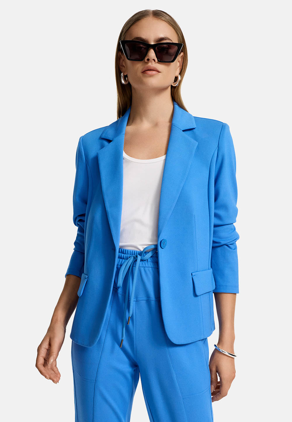 Blazer 1-Knopf in Heavy Jersey Topseller | Blue