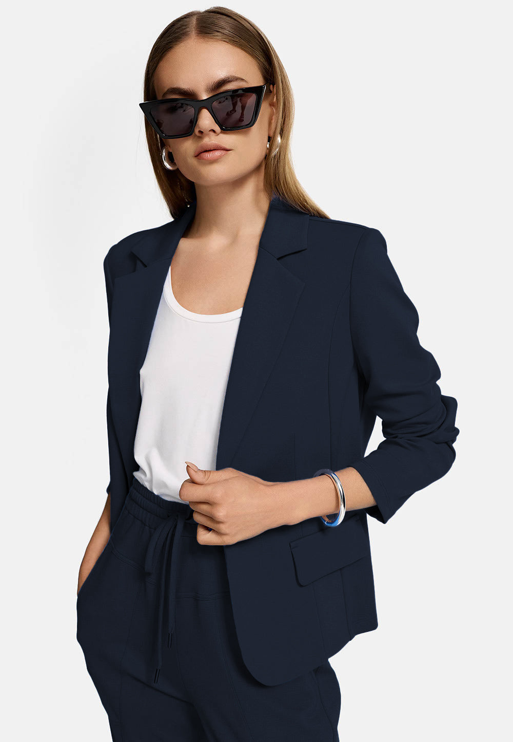 Blazer 1-Knopf in Heavy Jersey Topseller | Navy