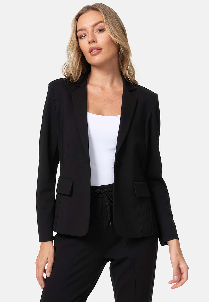 Blazer 1-Knopf in Heavy Jersey Topseller | Black