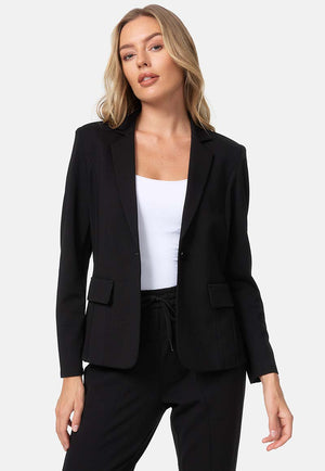 Blazer 1-Knopf in Heavy Jersey Topseller | Black