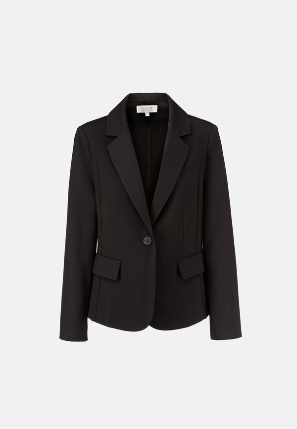 Blazer 1-Knopf in Heavy Jersey Topseller | Black
