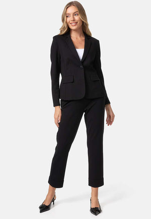 Blazer 1-Knopf in Heavy Jersey Topseller | Black