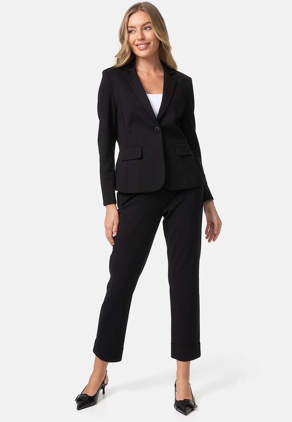 Blazer 1-Knopf in Heavy Jersey Topseller | Black