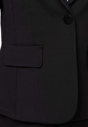 Blazer 1-Knopf in Heavy Jersey Topseller | Black