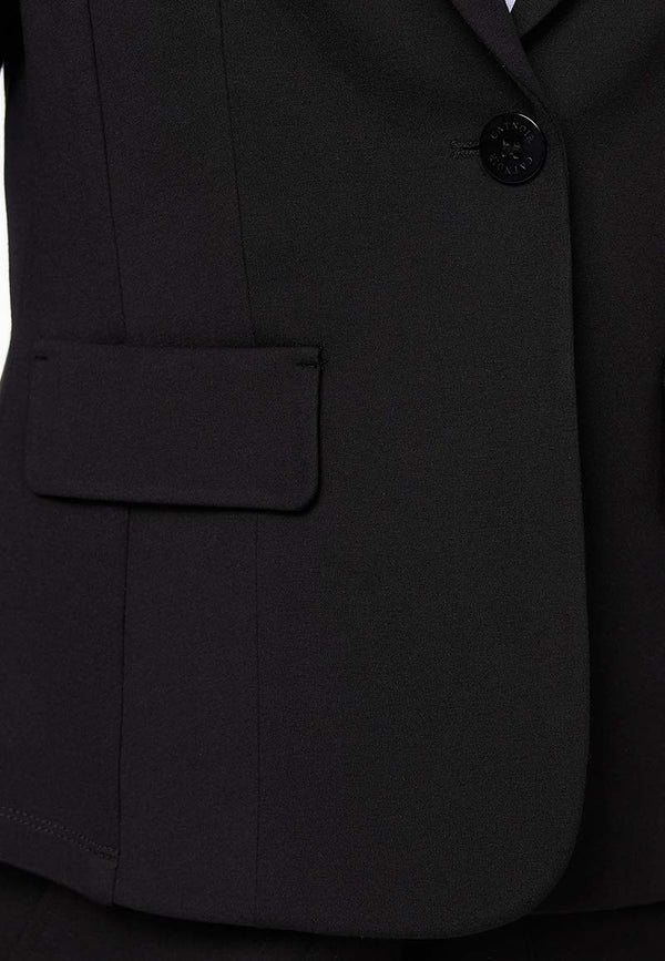 Blazer 1-Knopf in Heavy Jersey Topseller | Black
