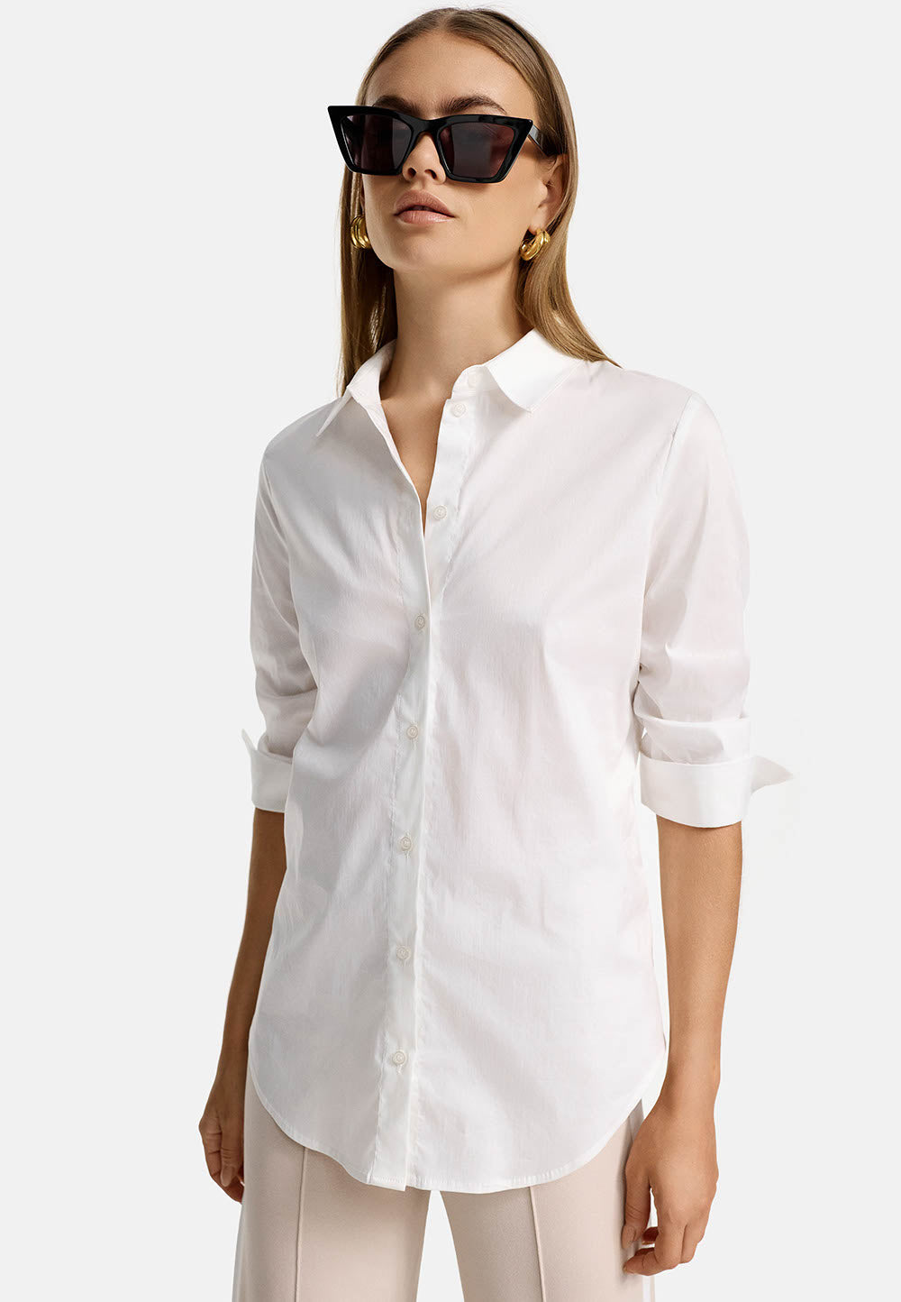 Bluse A-Line 3/4 Arm | White