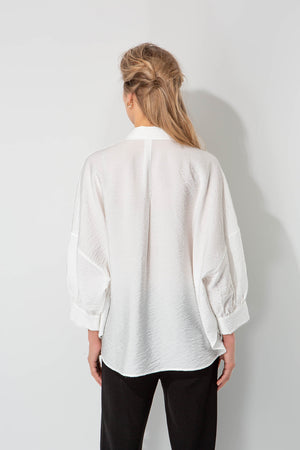 Bluse in Viscose-Crepe | Offwhite