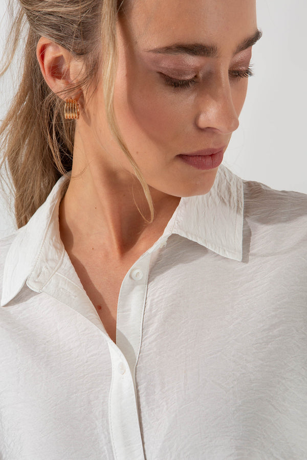 Bluse in Viscose-Crepe | Offwhite