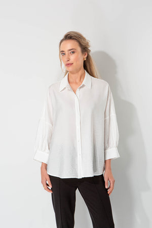 Bluse in Viscose-Crepe | Offwhite