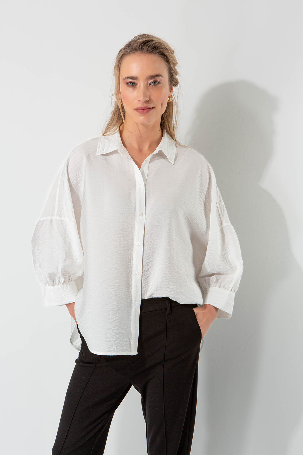 Bluse in Viscose-Crepe