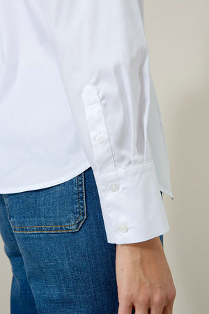 Bluse Body Fit Langarm | White