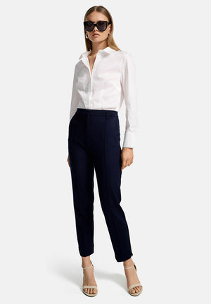 Body Fit Long Sleeve Blouse | White