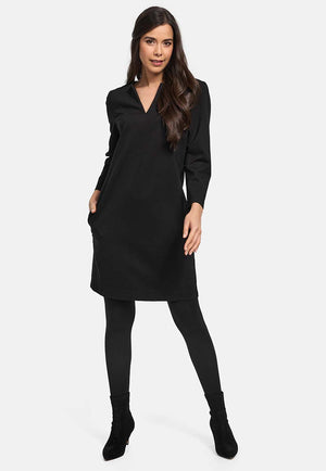 Heavy jersey sheath dress | Black