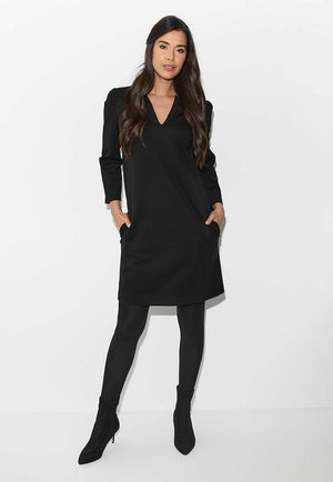 Heavy jersey sheath dress | Black
