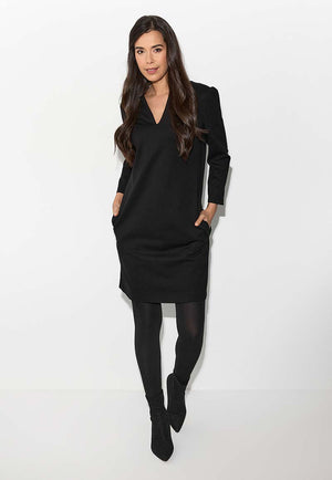Heavy jersey sheath dress | Black