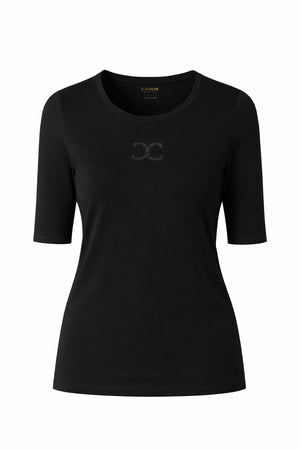 Short-sleeve shirt with logo | Black