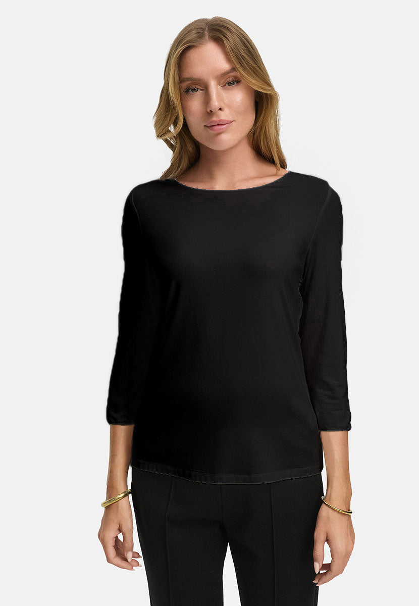 Shirt 3/4 Arm in Deluxe Viscose Jersey | Black