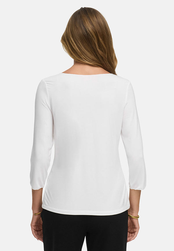 Shirt 3/4 Arm in Deluxe Viscose Jersey | White