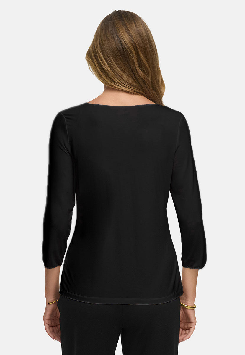 Shirt 3/4 Arm in Deluxe Viscose Jersey | Black
