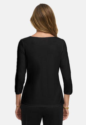 Shirt 3/4 Arm in Deluxe Viscose Jersey | Black