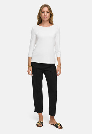 Shirt 3/4 Arm in Deluxe Viscose Jersey | White