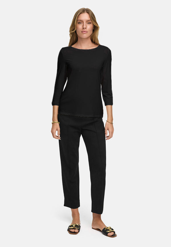 Shirt 3/4 Arm in Deluxe Viscose Jersey | Black