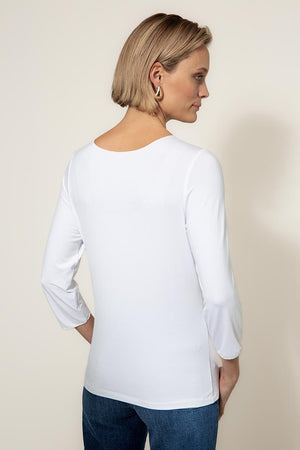 Shirt 3/4 Arm in Deluxe Viscose Jersey | White