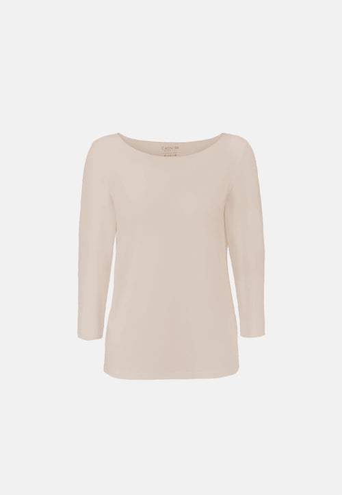 Shirt 3/4 sleeve in deluxe viscose jersey | Creme
