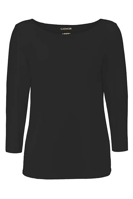 Shirt 3/4 Arm in Deluxe Viscose Jersey | Black