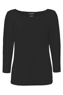 Shirt 3/4 sleeve in deluxe viscose jersey | Black