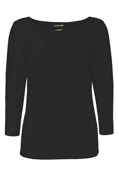 Shirt 3/4 sleeve in deluxe viscose jersey | Black