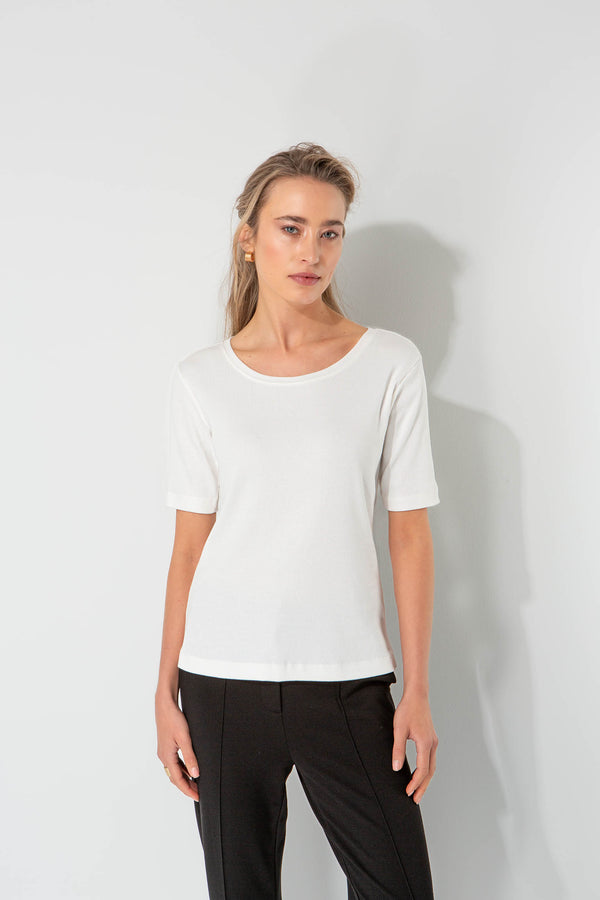 Shirt in Rib Jersey | White