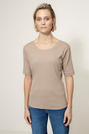 Shirt in Rib Jersey | Taupe