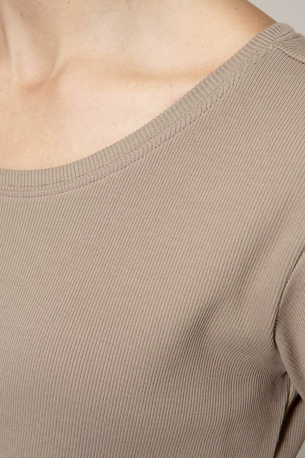 Shirt in Rib Jersey | Taupe