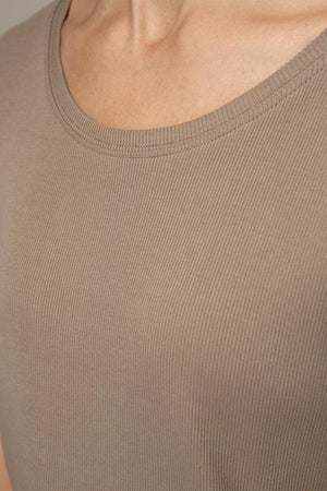 Shirt in Rib Jersey | Taupe