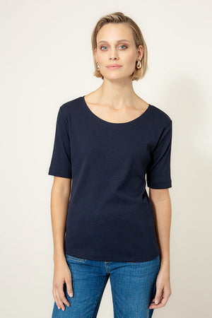 Shirt in Rib Jersey | Navy