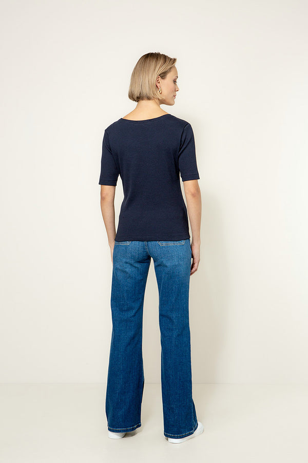 Shirt in Rib Jersey | Navy