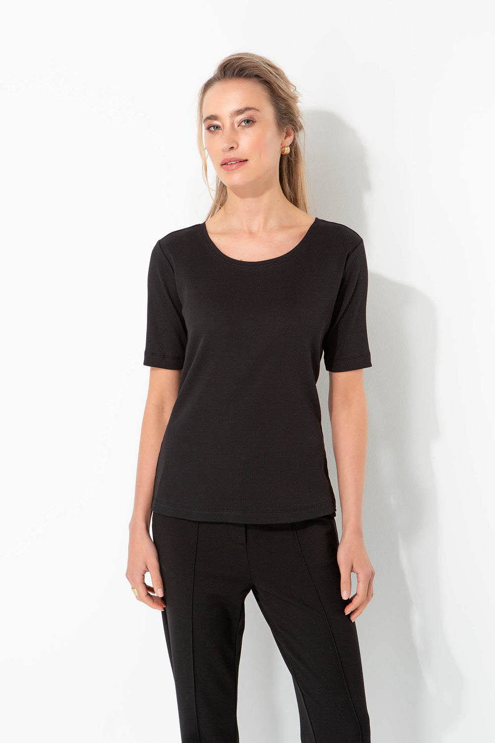 Shirt in Rib Jersey | Black