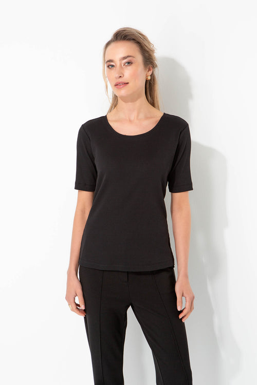 Shirt in Rib Jersey | Black