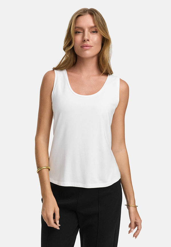 Top Rundhals in Deluxe Viscose Jersey | White