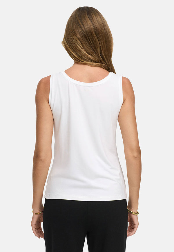 Top Rundhals in Deluxe Viscose Jersey | White