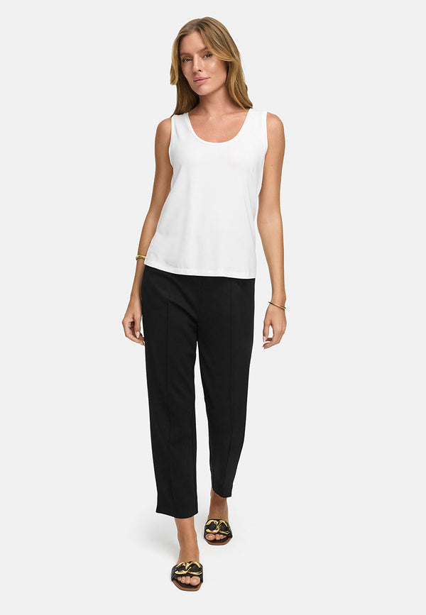 Top Rundhals in Deluxe Viscose Jersey | White