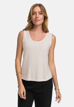 Top Rundhals in Deluxe Viscose Jersey | Beige