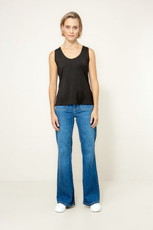 Top Rundhals in Deluxe Viscose Jersey | Black