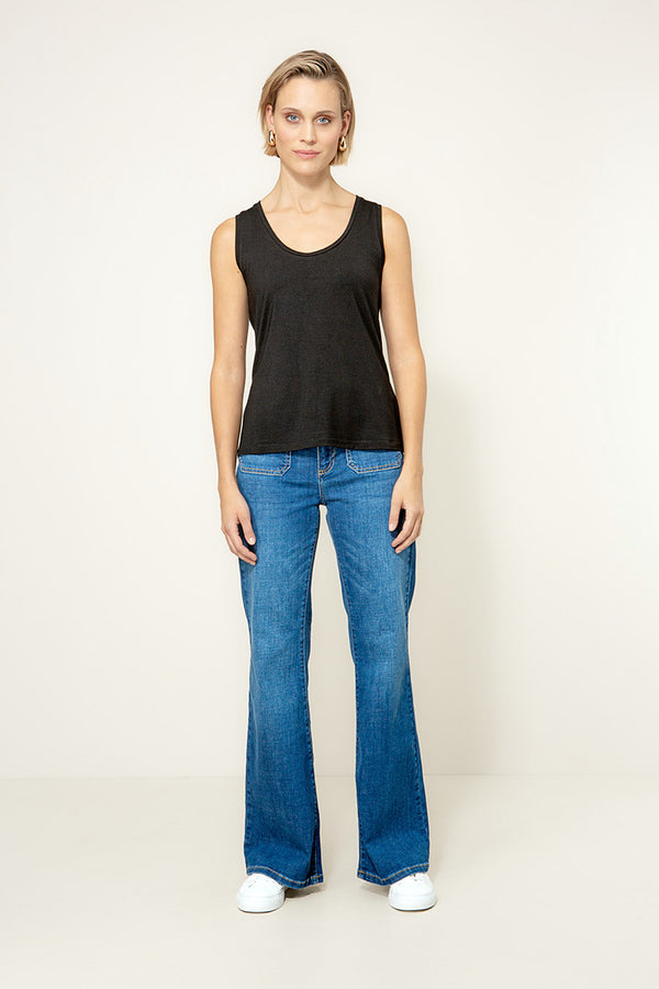 Top Rundhals in Deluxe Viscose Jersey | Black