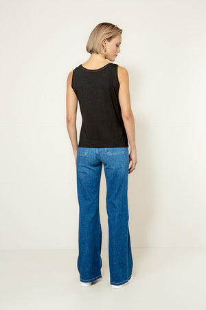 Top Rundhals in Deluxe Viscose Jersey | Black