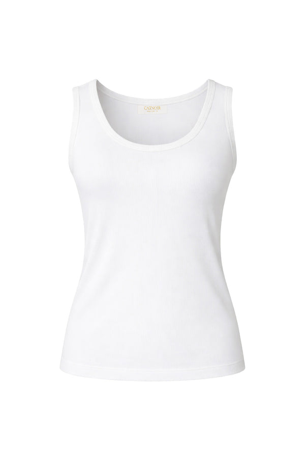 Top in Rib Jersey | White