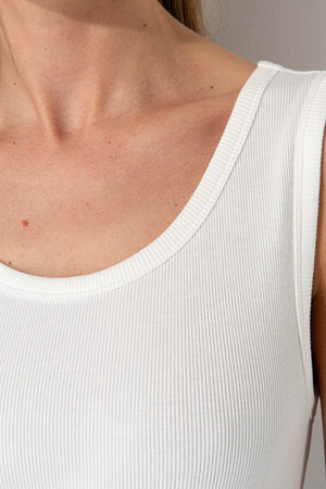 Top in Rib Jersey | White