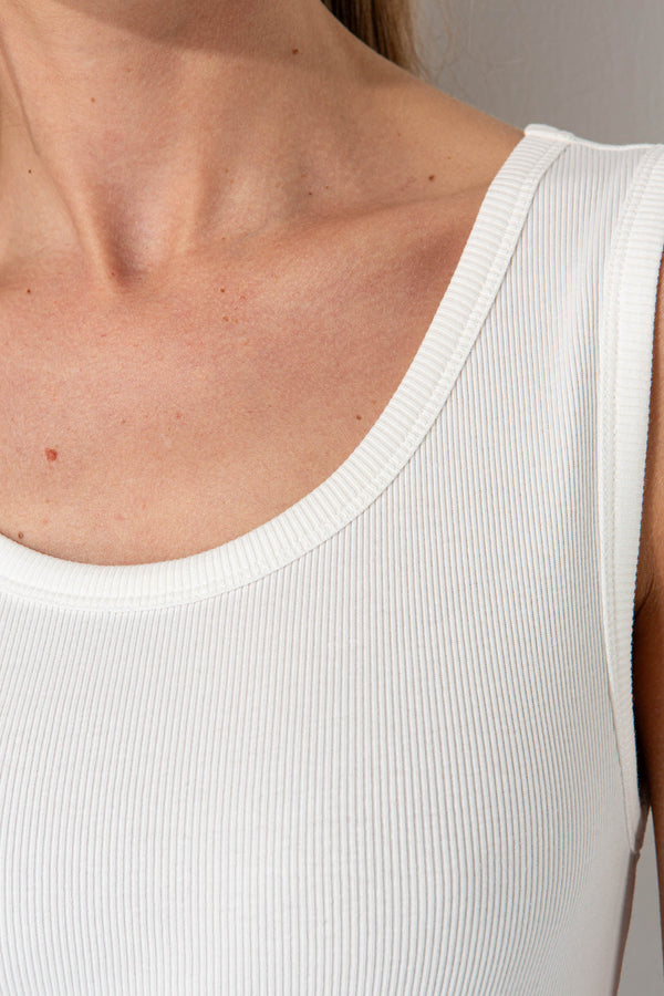 Top in Rib Jersey | White